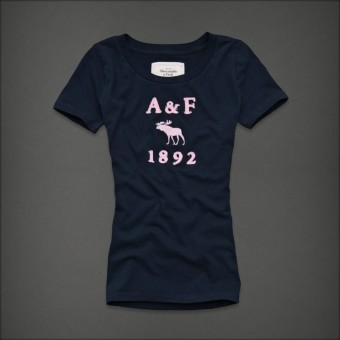 Abercrombie & Fitch Vrouwen Tee Donkerblauw Wtee88
